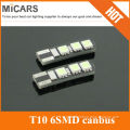 T10 6SMD 5050 LED canbus error free auto led lamp for auto accessories